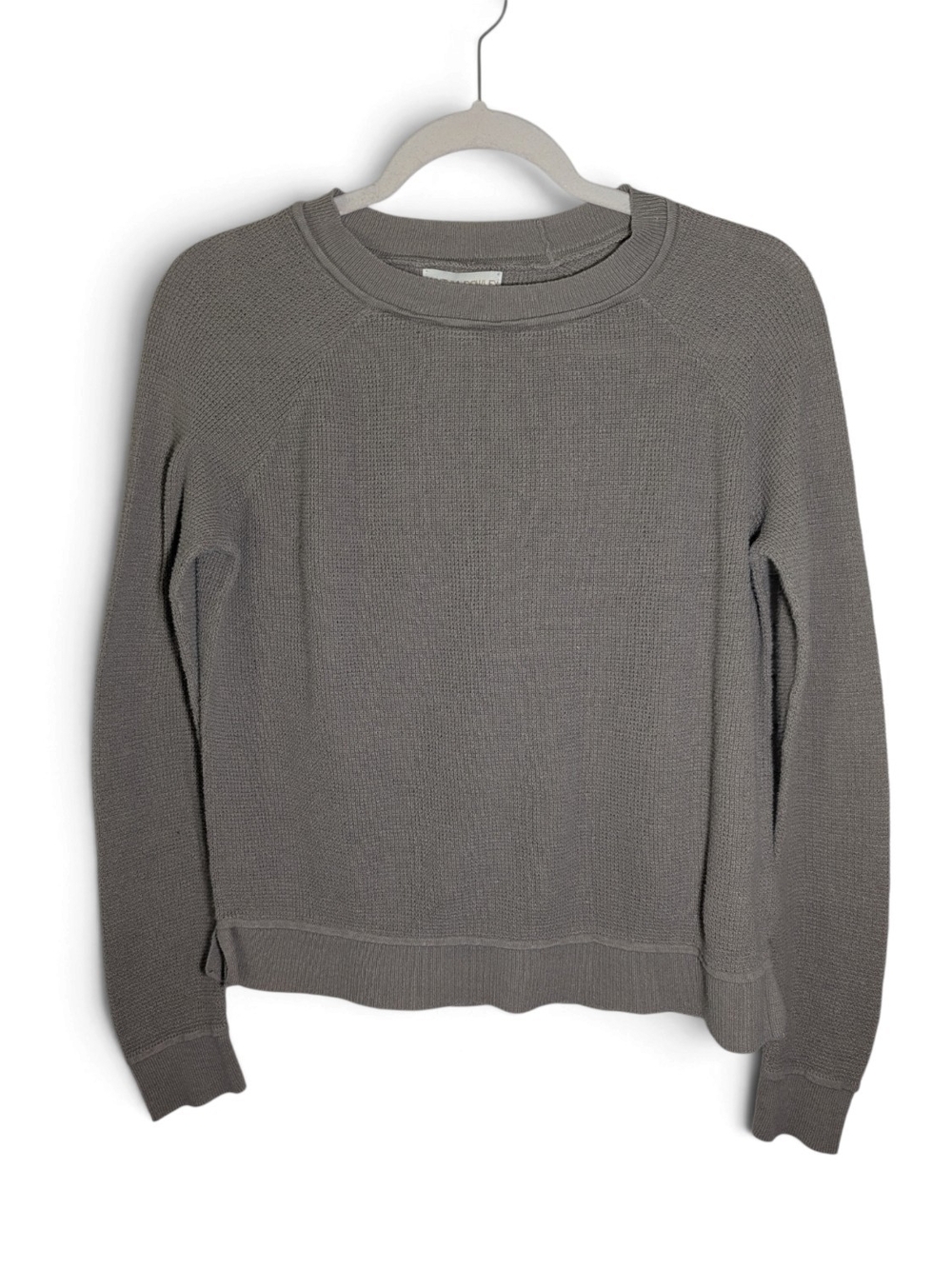 Cynthia Rowley Olive Gray Linen Cotton Waffle Knit Sweater Women's Small